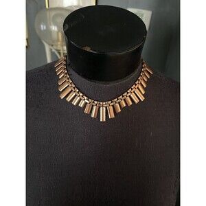 RENOIR MID CENTURY 1950's 60’s Solid Copper Bib Necklace Choker Collar Adjust